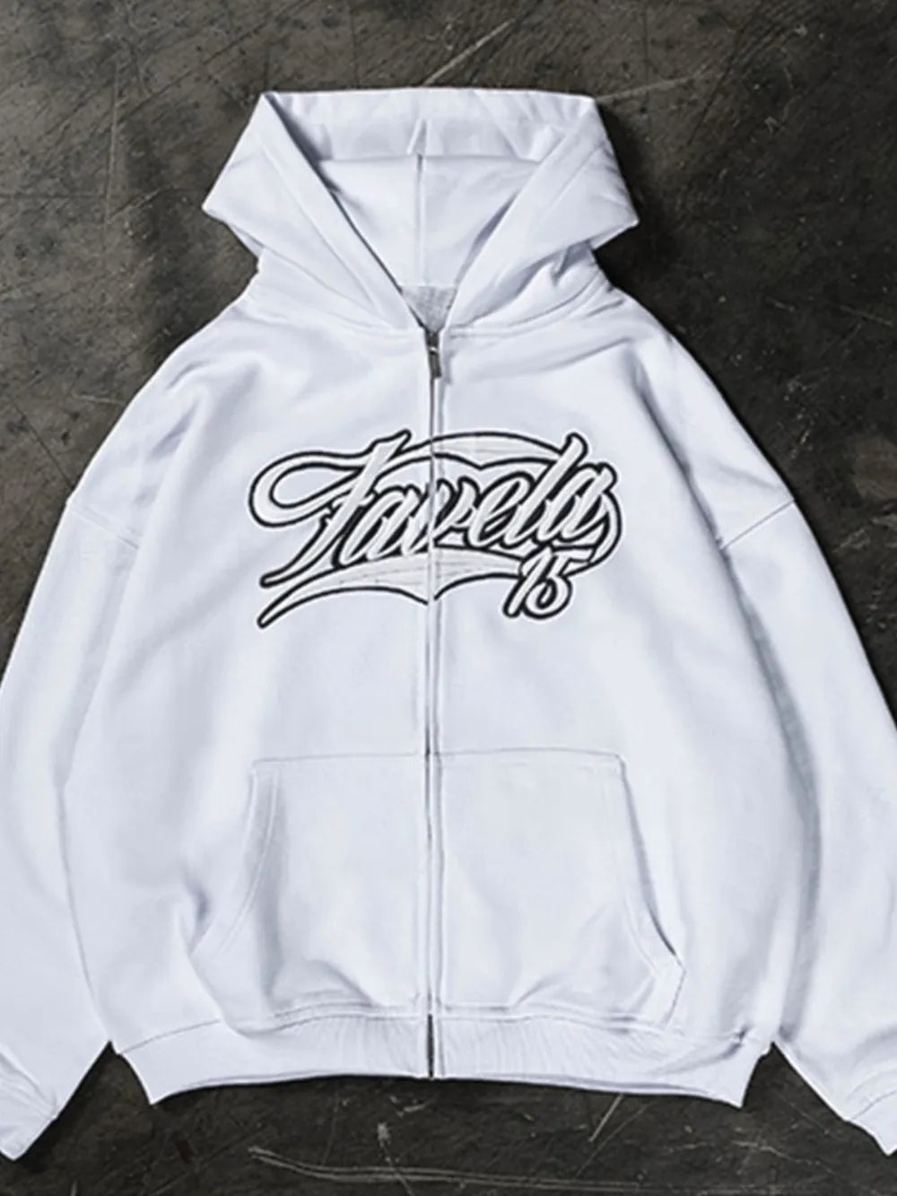 Men's Letter Embroidered Zip Up Long Sleeve Hoodie - Premium Men's Sweatshirts from Trendsi - Just $34.60! Shop now at Handbags Specialist Headquarter