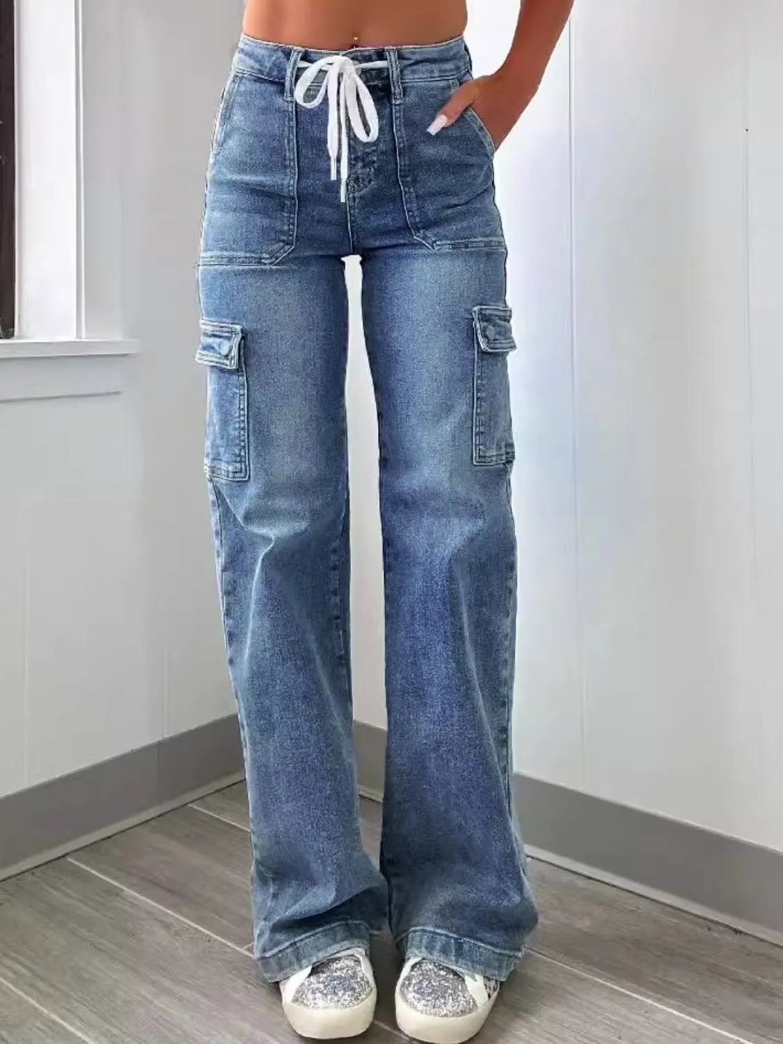 Washed Jeans with Pockets - Premium Women / Jeans & Denim from Trendsi - Just $37.28! Shop now at Handbags Specialist Headquarter