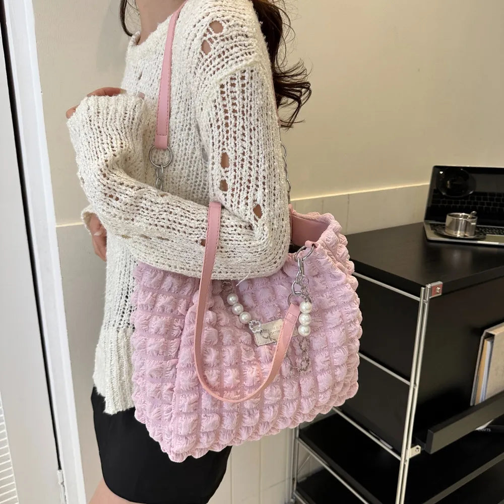 Bubble Textured Tote Bag - Premium Tote Bag from Trendsi - Just $39.99! Shop now at Handbags Specialist Headquarter