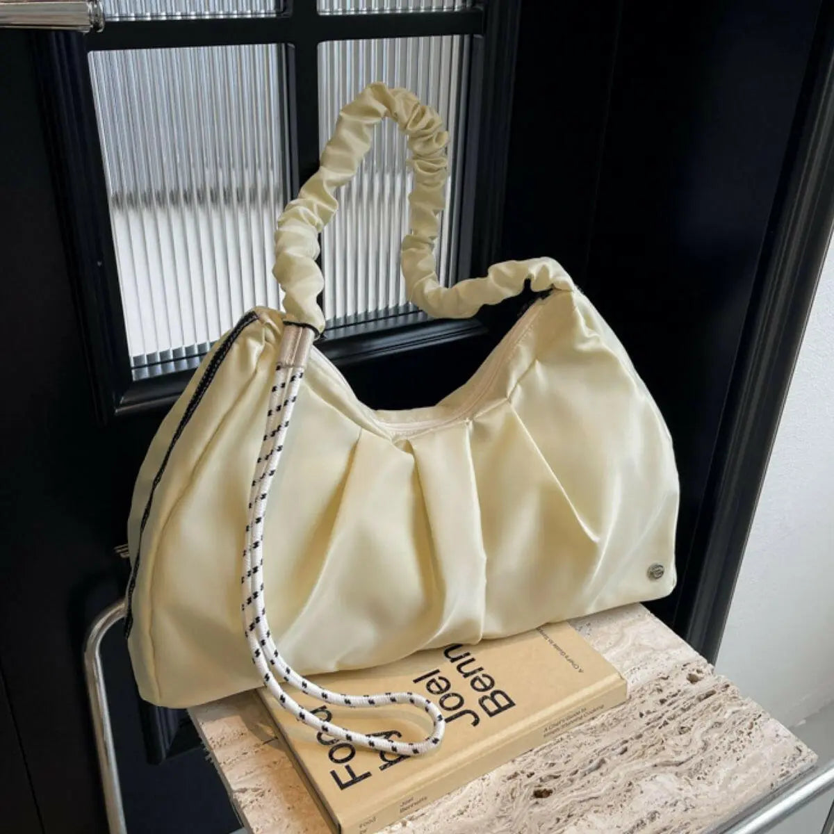 Ruched Large Tote Bag.