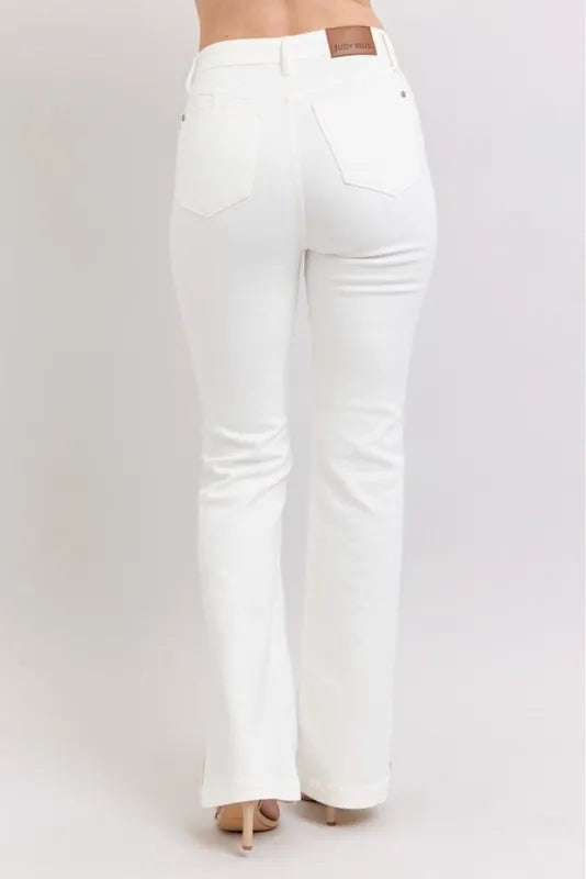Judy Blue Full Size High Waist Side Slit Slim Bootcut Jeans Plus Size - Premium Women / Jeans & Denim from Trendsi - Just $60.99! Shop now at Handbags Specialist Headquarter