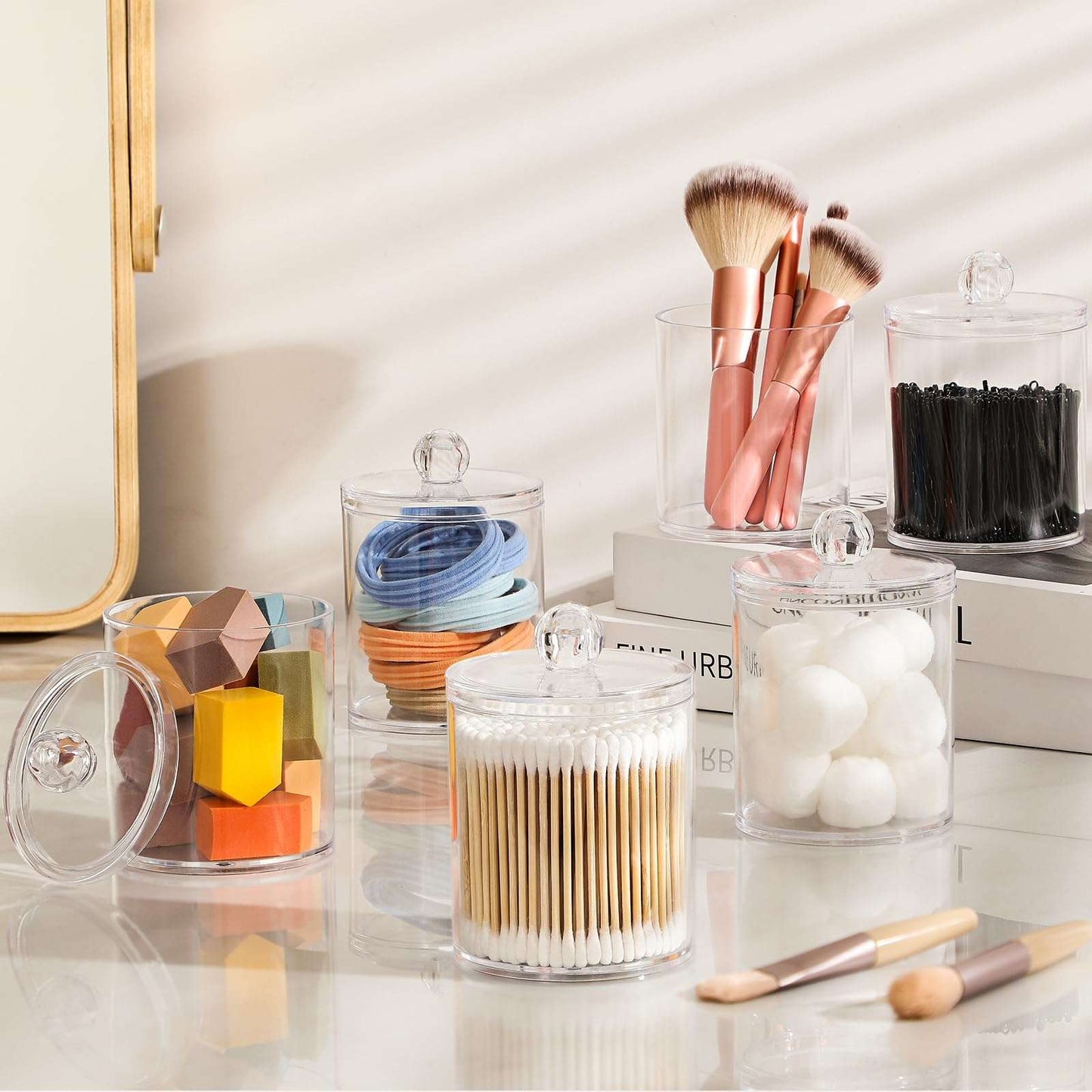 Clear Acrylic Qtip Dispenser Set - 4 Pack - Handbags Specialist Headquarter