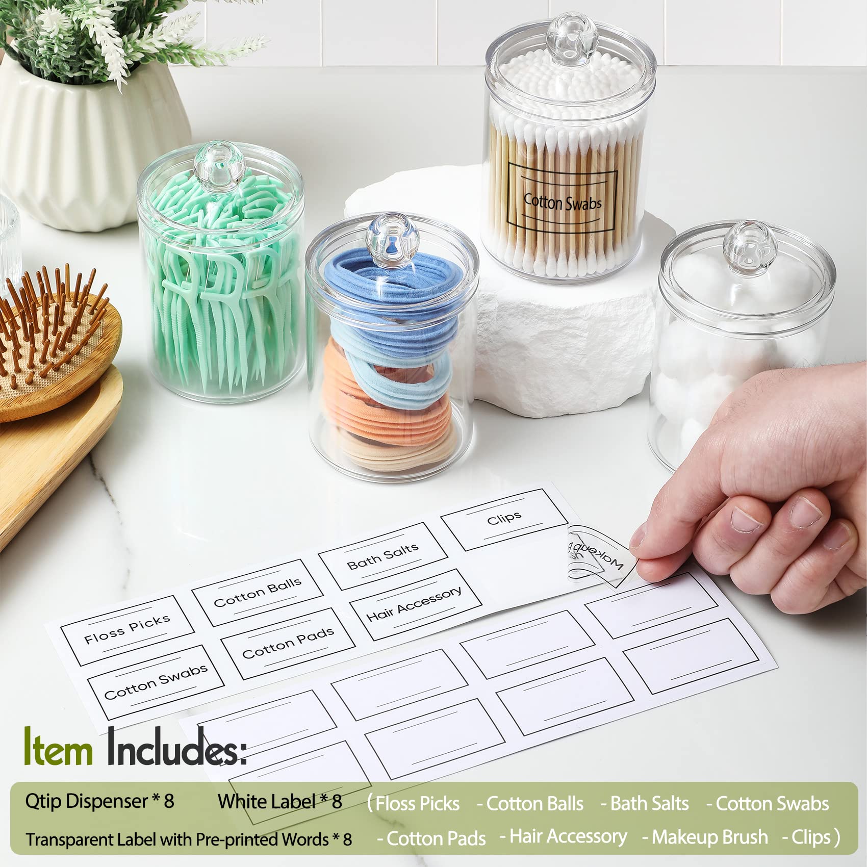 Clear Acrylic Qtip Dispenser Set - 4 Pack - Handbags Specialist Headquarter