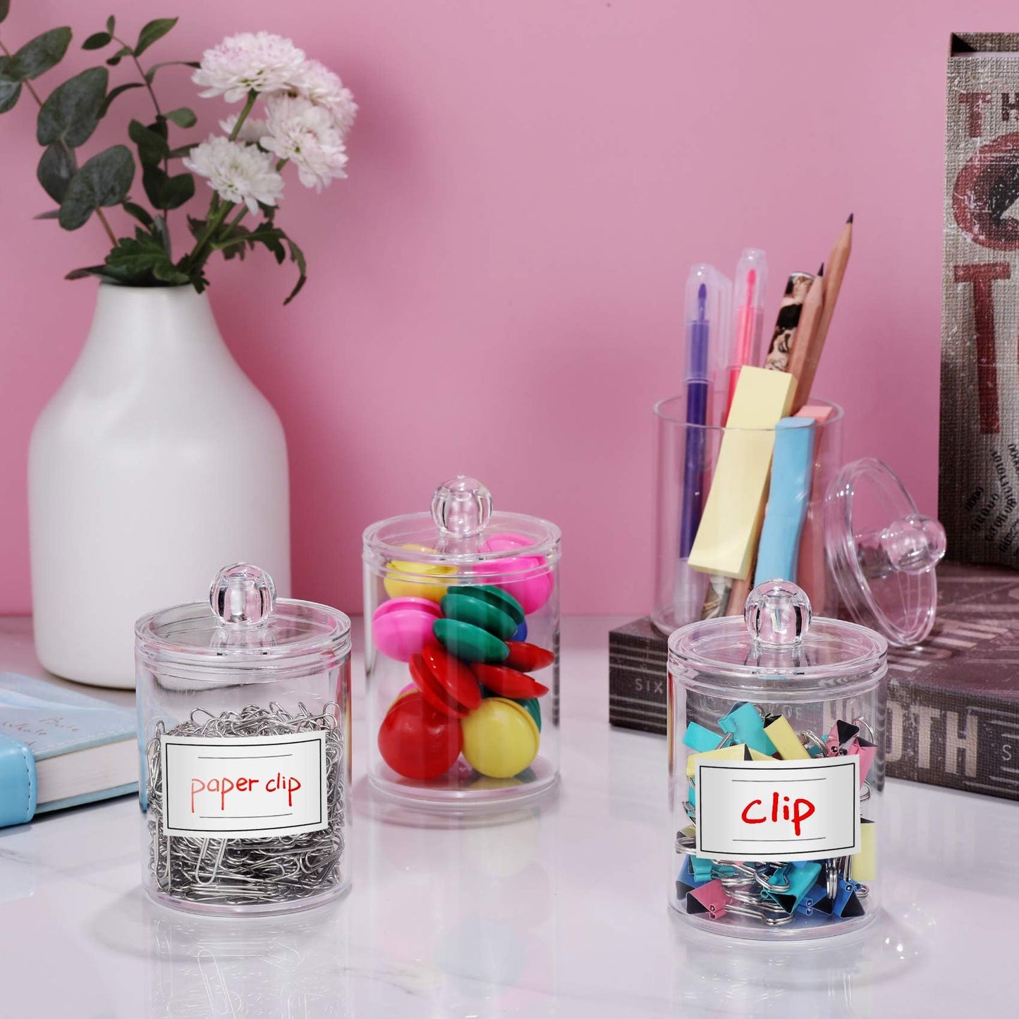 Clear Acrylic Qtip Dispenser Set - 4 Pack - Handbags Specialist Headquarter