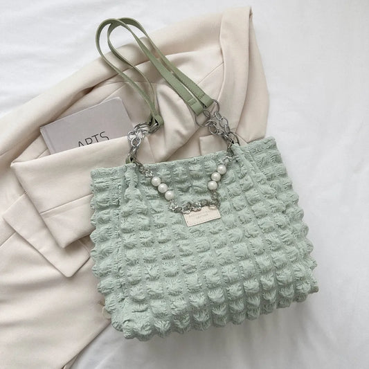 Bubble Textured Tote Bag - Premium Tote Bag from Trendsi - Just $39.99! Shop now at Handbags Specialist Headquarter