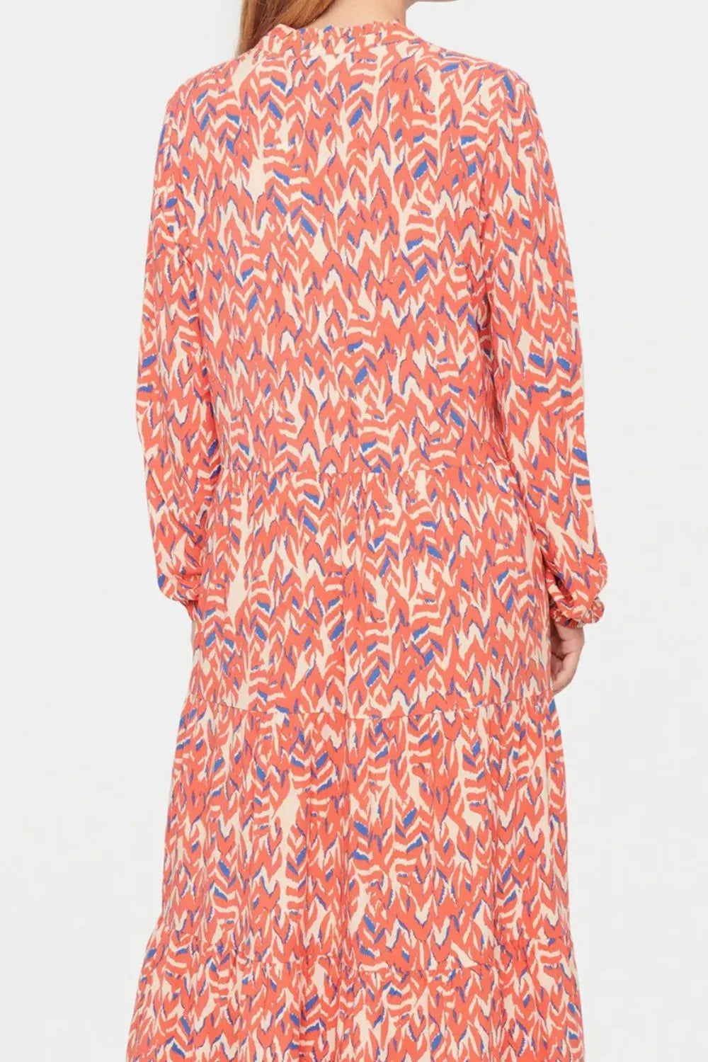 Plus Size Printed Notched Long Sleeve Dress - Premium Dresses from Trendsi - Just $51.99! Shop now at Handbags Specialist Headquarter