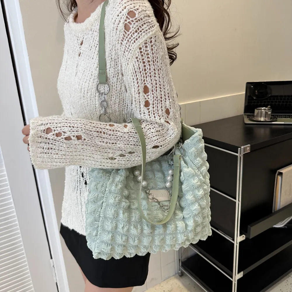 Bubble Textured Tote Bag - Premium Tote Bag from Trendsi - Just $39.99! Shop now at Handbags Specialist Headquarter