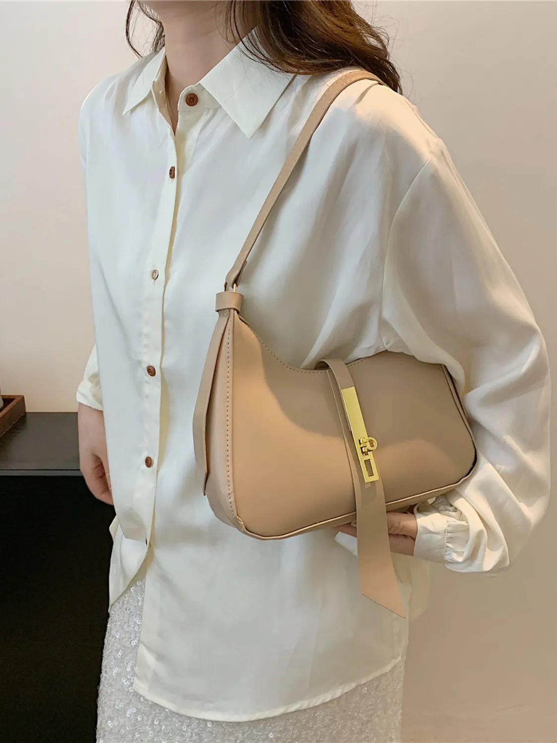 PU Leather Shoulder Bag.