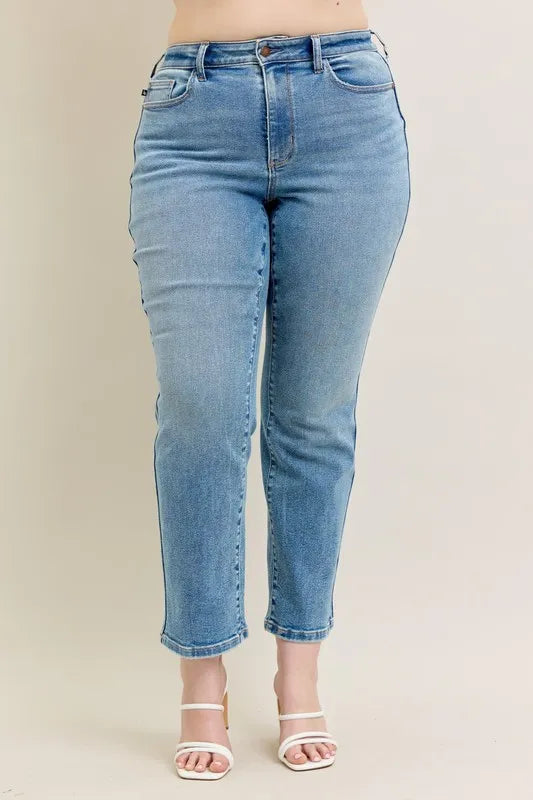 Judy Blue Full Size Hw Vintage Straight Jeans Plus Size - Premium Women / Jeans & Denim from Trendsi - Just $64.99! Shop now at Handbags Specialist Headquarter
