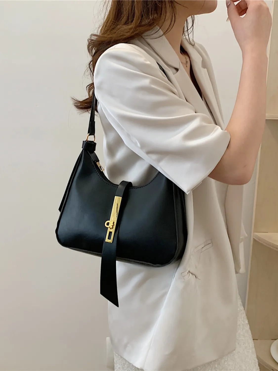 PU Leather Shoulder Bag.