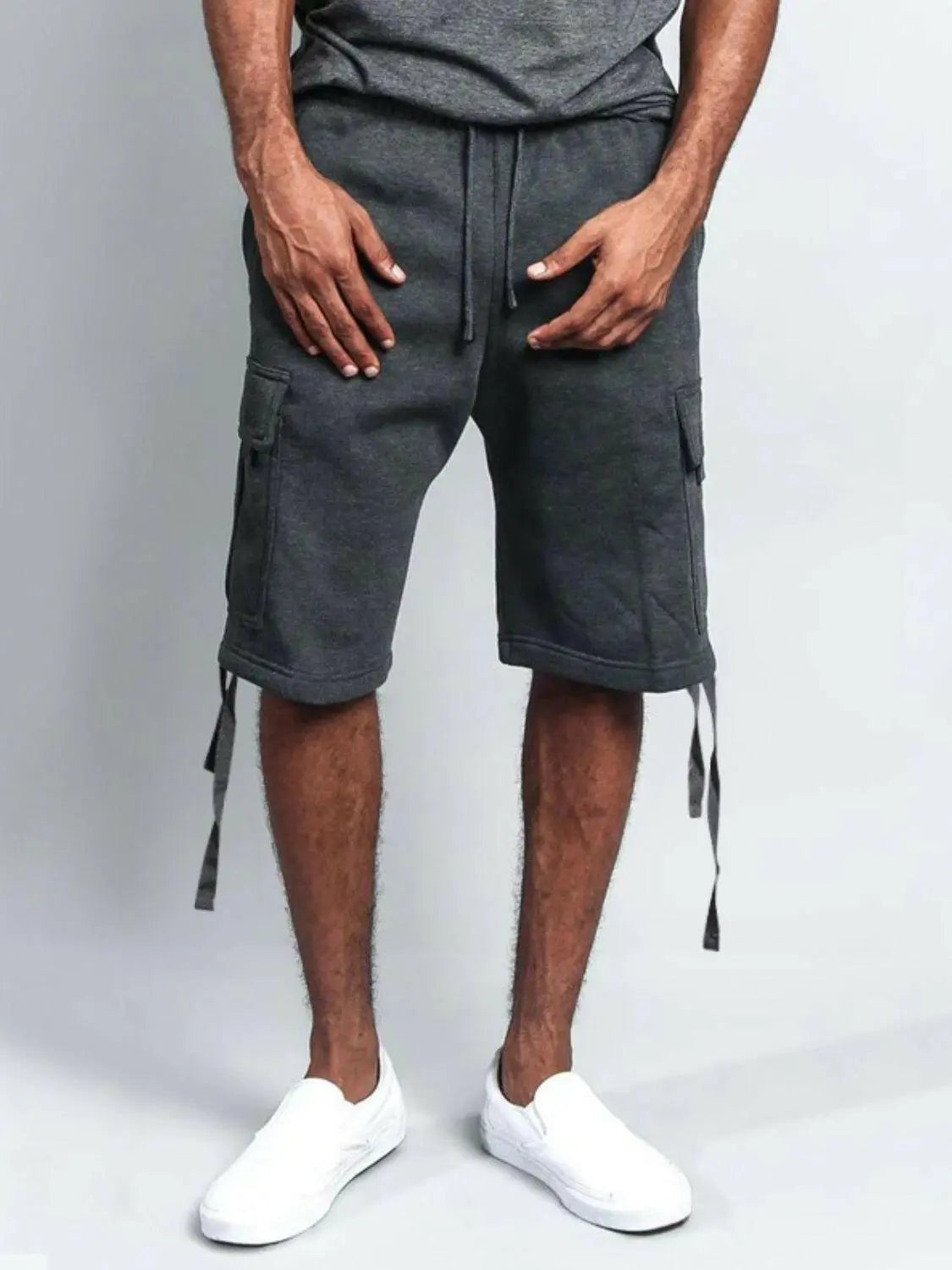 Men's Full Size Drawstring Shorts with Pockets Plus Size.