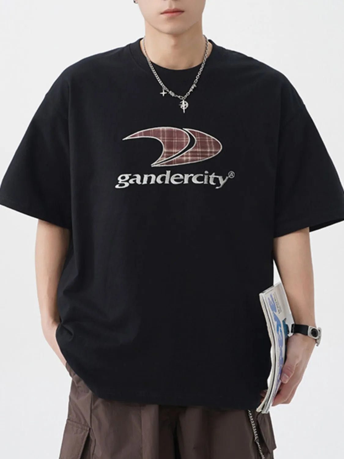 Men's Plus Size Graphic Round Neck Half Sleeve T-Shirt - Premium Men's T Shirt from Trendsi - Just $26.12! Shop now at Handbags Specialist Headquarter