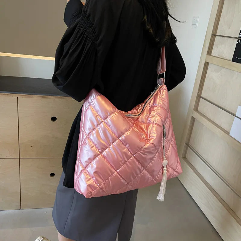 Quilted Nylon Travel Bag - Premium travel-bag from Trendsi - Just $39.99! Shop now at Handbags Specialist Headquarter