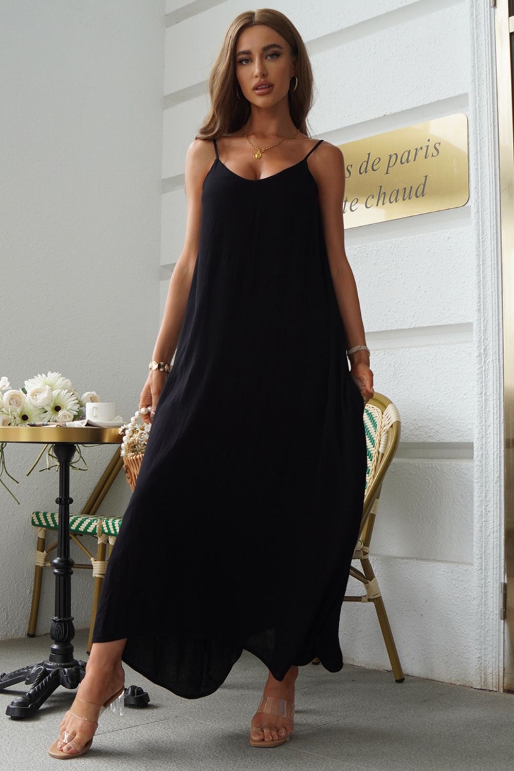 Devine Spaghetti Strap Maxi Dress - Premium Maxi Dress from Trendsi - Just $43.99! Shop now at Handbags Specialist Headquarter