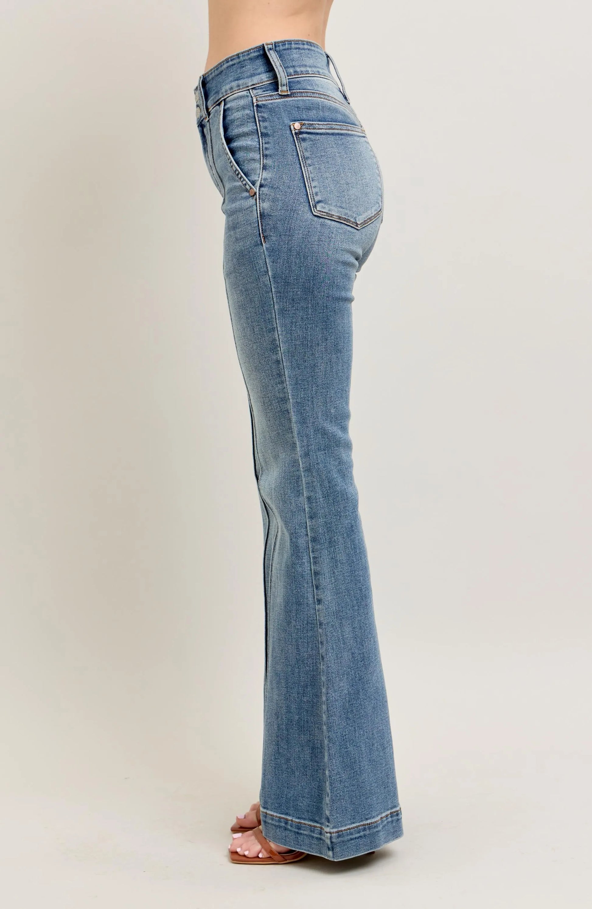 Judy Blue Full Size High-Waist Flare Denim Jeans with Front Seam Detail Plus Size - Premium Women / Jeans & Denim from Trendsi - Just $71.99! Shop now at Handbags Specialist Headquarter