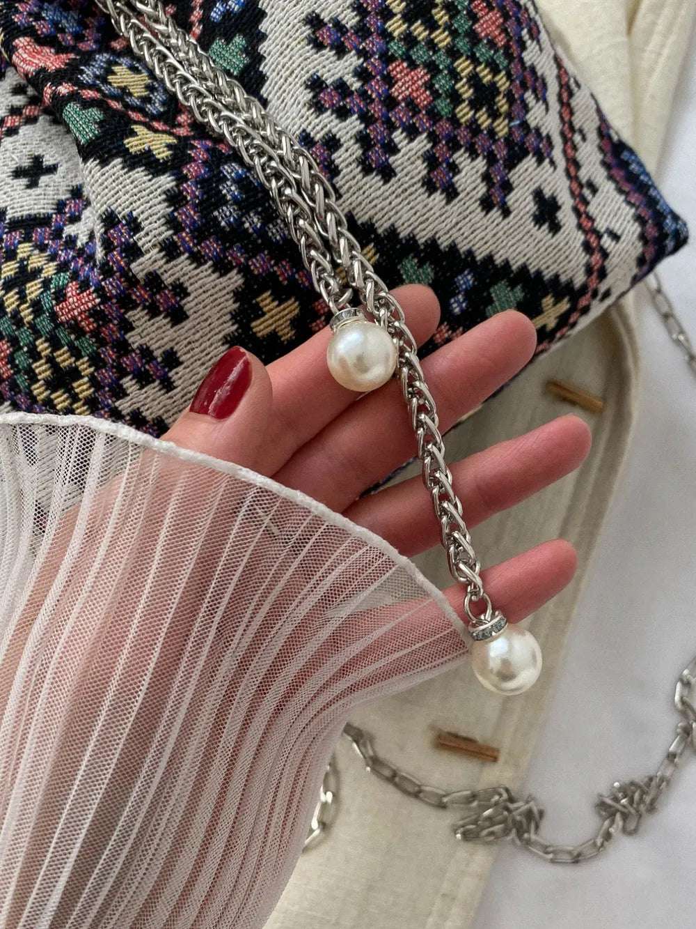 Printed Chain Bucket Bag - Premium Crossbody Bag from Trendsi - Just $19.99! Shop now at Handbags Specialist Headquarter