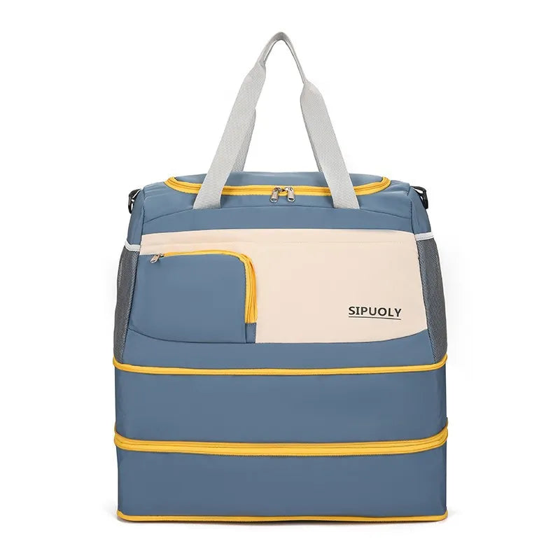 Color Block Oxford Cloth Travel Bag - Premium travel-bag from Trendsi - Just $39.99! Shop now at Handbags Specialist Headquarter