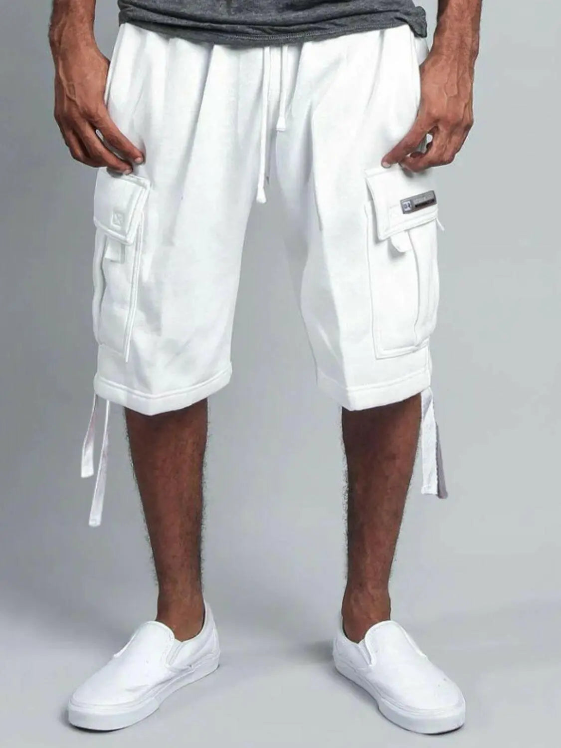 Men's Full Size Drawstring Shorts with Pockets Plus Size.