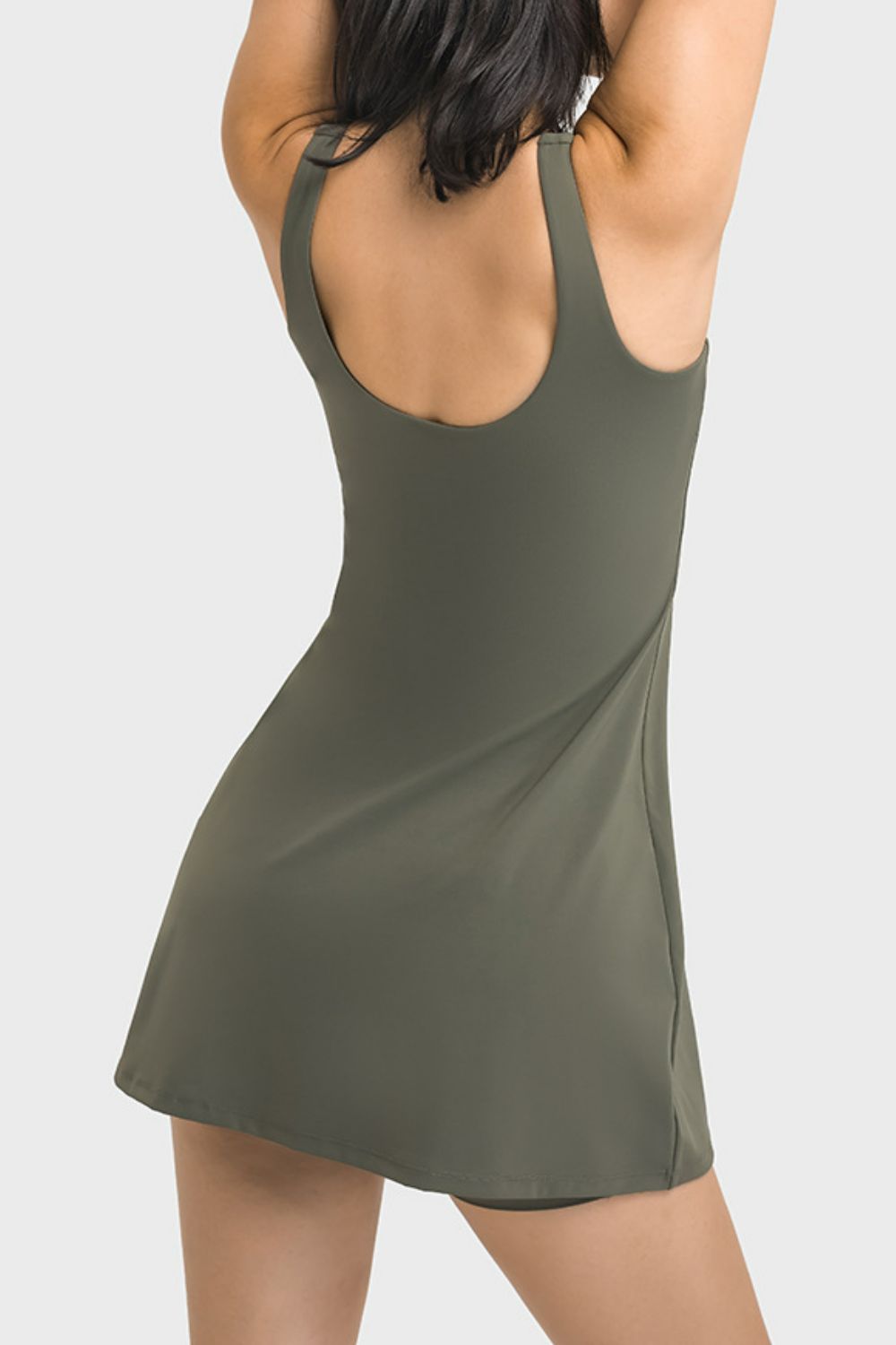 Millennia Square Neck Sports Tank Dress with Full Coverage Bottoms - Premium from Trendsi - Just $44.99! Shop now at Handbags Specialist Headquarter