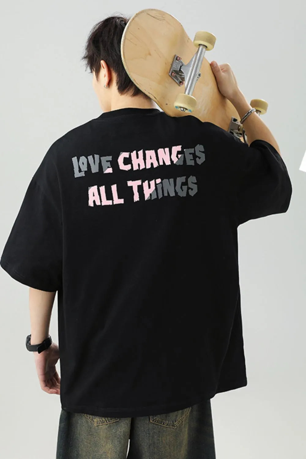 Men's Plus Size Letter Round Neck Half Sleeve T-Shirt - Premium Men's T Shirt from Trendsi - Just $27! Shop now at Handbags Specialist Headquarter