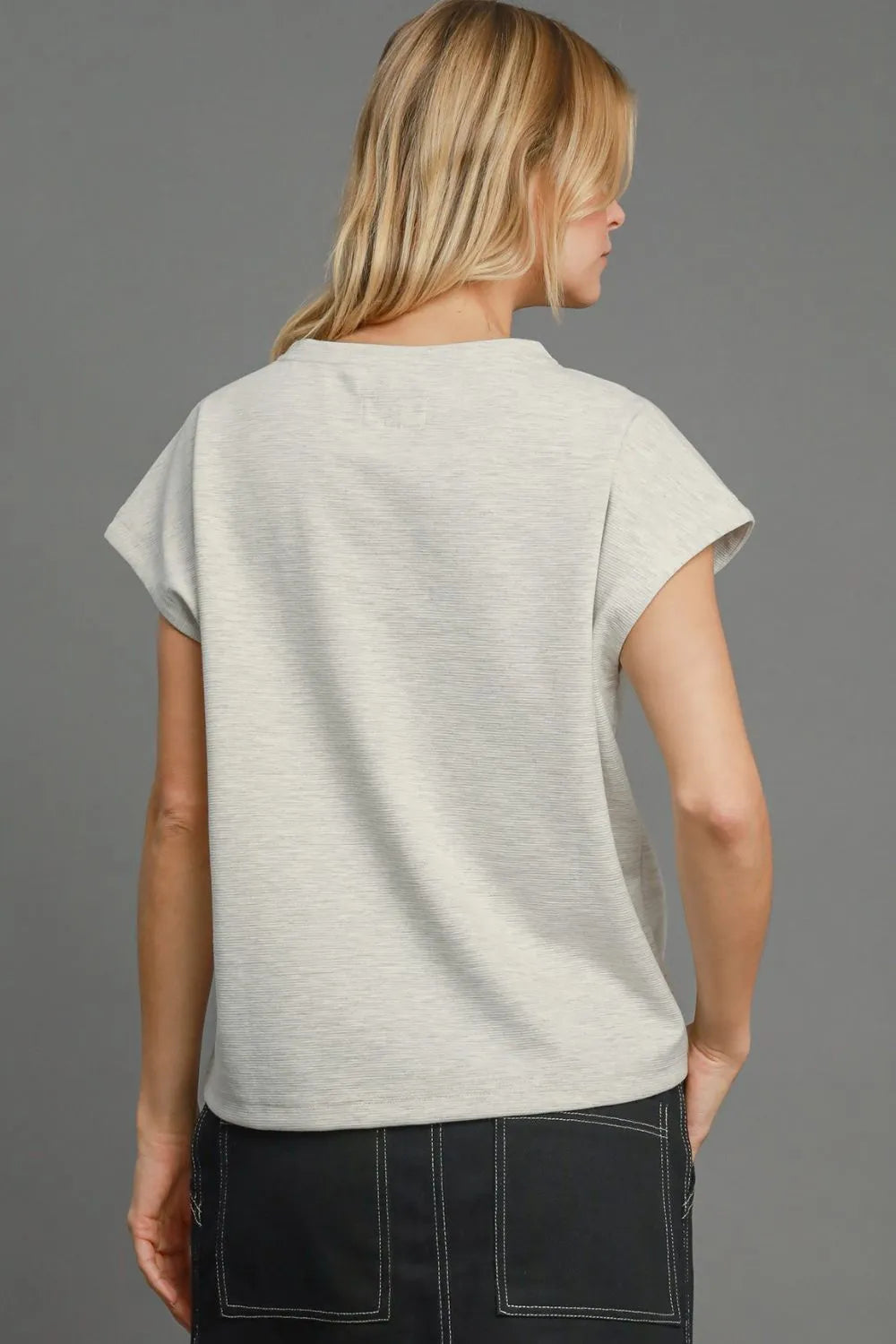 Umgee Full Size Rib Knit Round Neck Short Sleeve T Shirt Plus Size - Premium Dresses from Trendsi - Just $42.99! Shop now at Handbags Specialist Headquarter