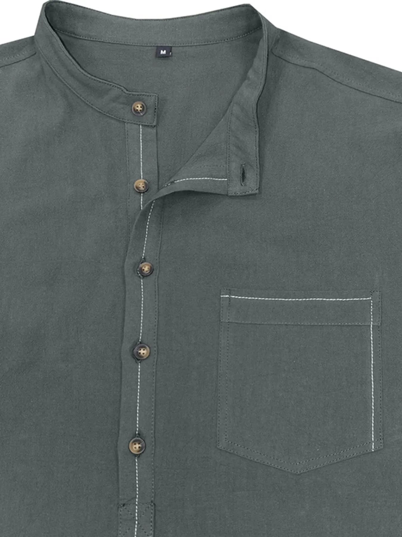 Men's Button Detail Long Sleeve Polo Shirt - Premium Men's Polo shirt from Trendsi - Just $43.99! Shop now at Handbags Specialist Headquarter