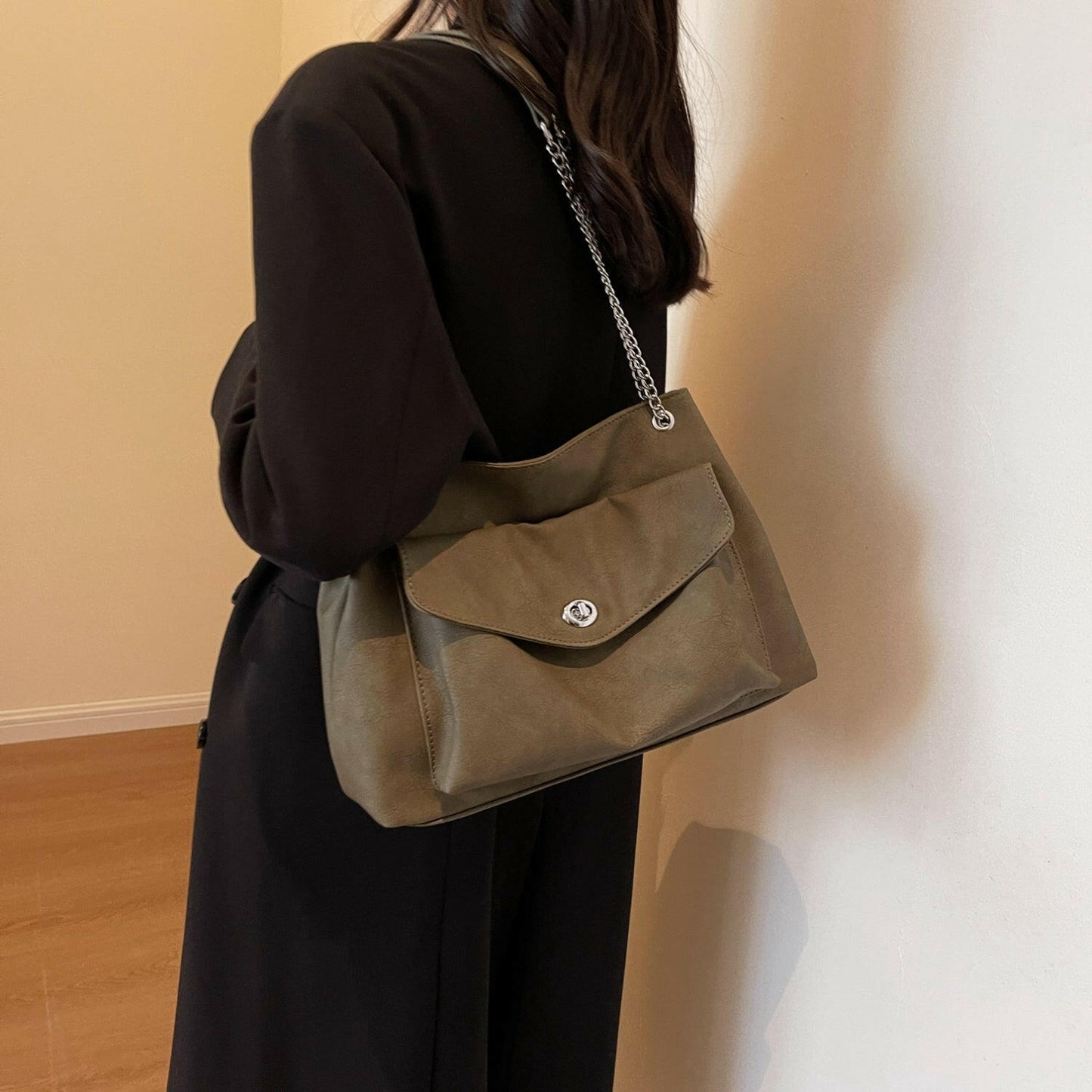 PU Leather Shoulder Bag.