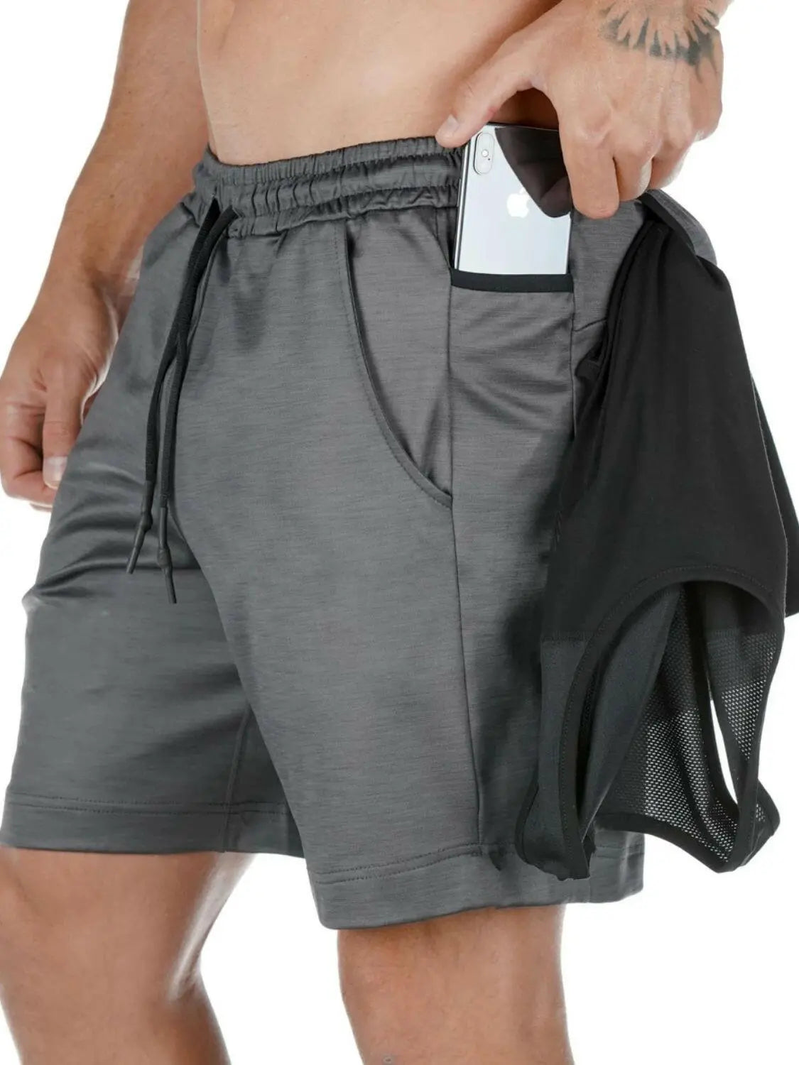 Men's Drawstring Active Shorts with Pockets.