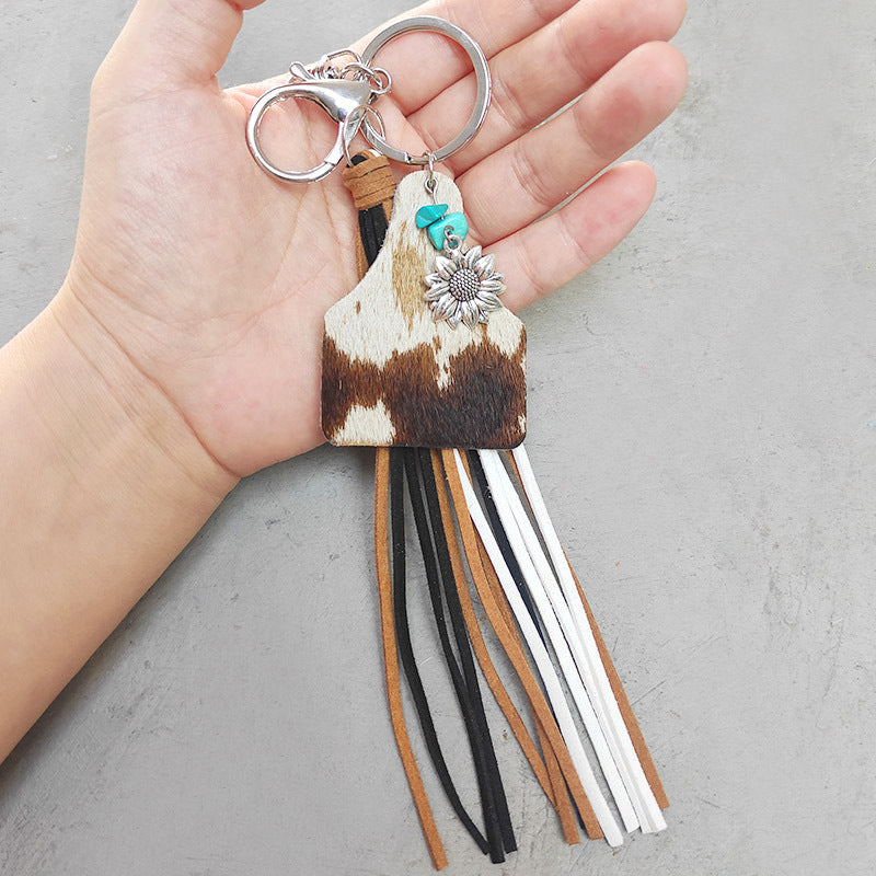 Turquoise Fringe Detail Key Chain - Premium Key chain from Trendsi - Just $10! Shop now at Handbags Specialist Headquarter