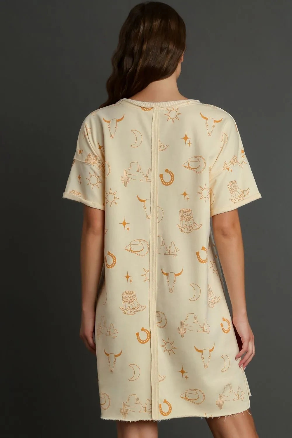 Umgee Full Size French Terry Short Sleeve Round Neck Dress Plus Size - Premium Dresses from Trendsi - Just $46.99! Shop now at Handbags Specialist Headquarter