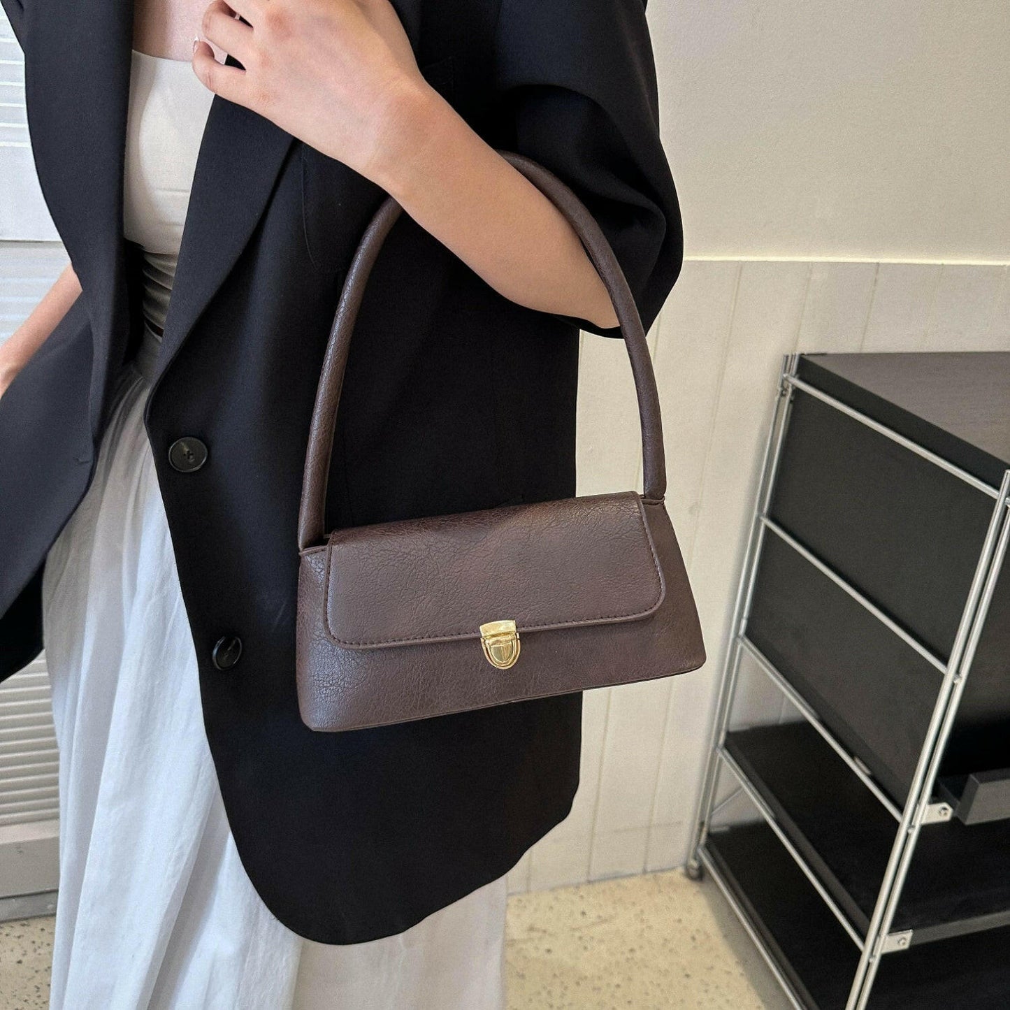 PU Leather Shoulder Bag.
