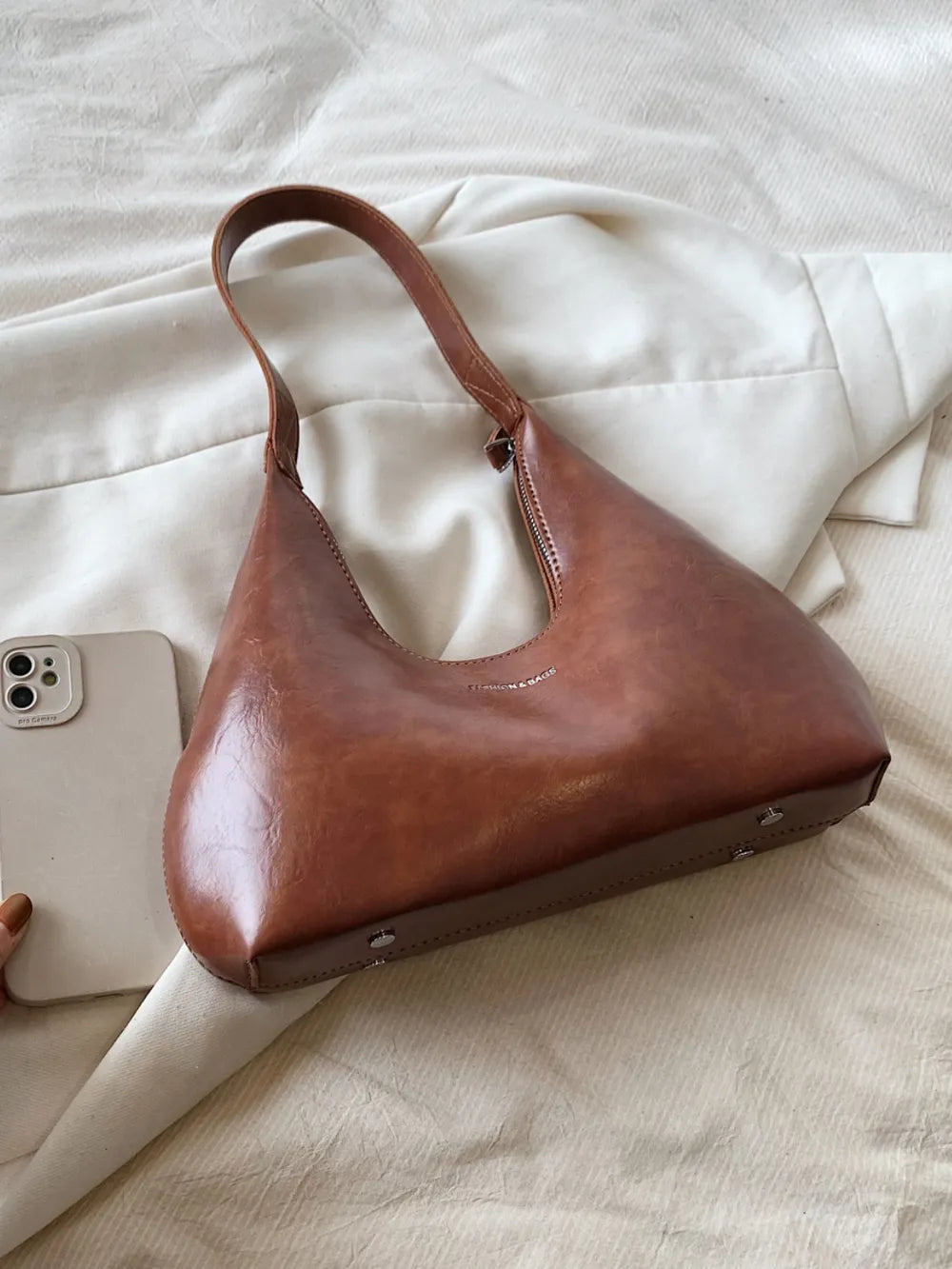 Moon Shape Shoulder Bag - Premium Tote Bag from Trendsi - Just $32.99! Shop now at Handbags Specialist Headquarter
