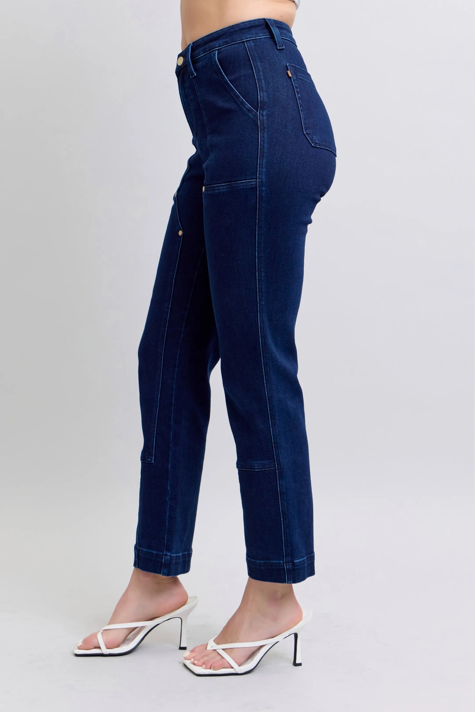 Judy Blue Full Size Hw Work Wear Knee Patch Straight Jeans Plus Size - Premium Women / Jeans & Denim from Trendsi - Just $66.99! Shop now at Handbags Specialist Headquarter