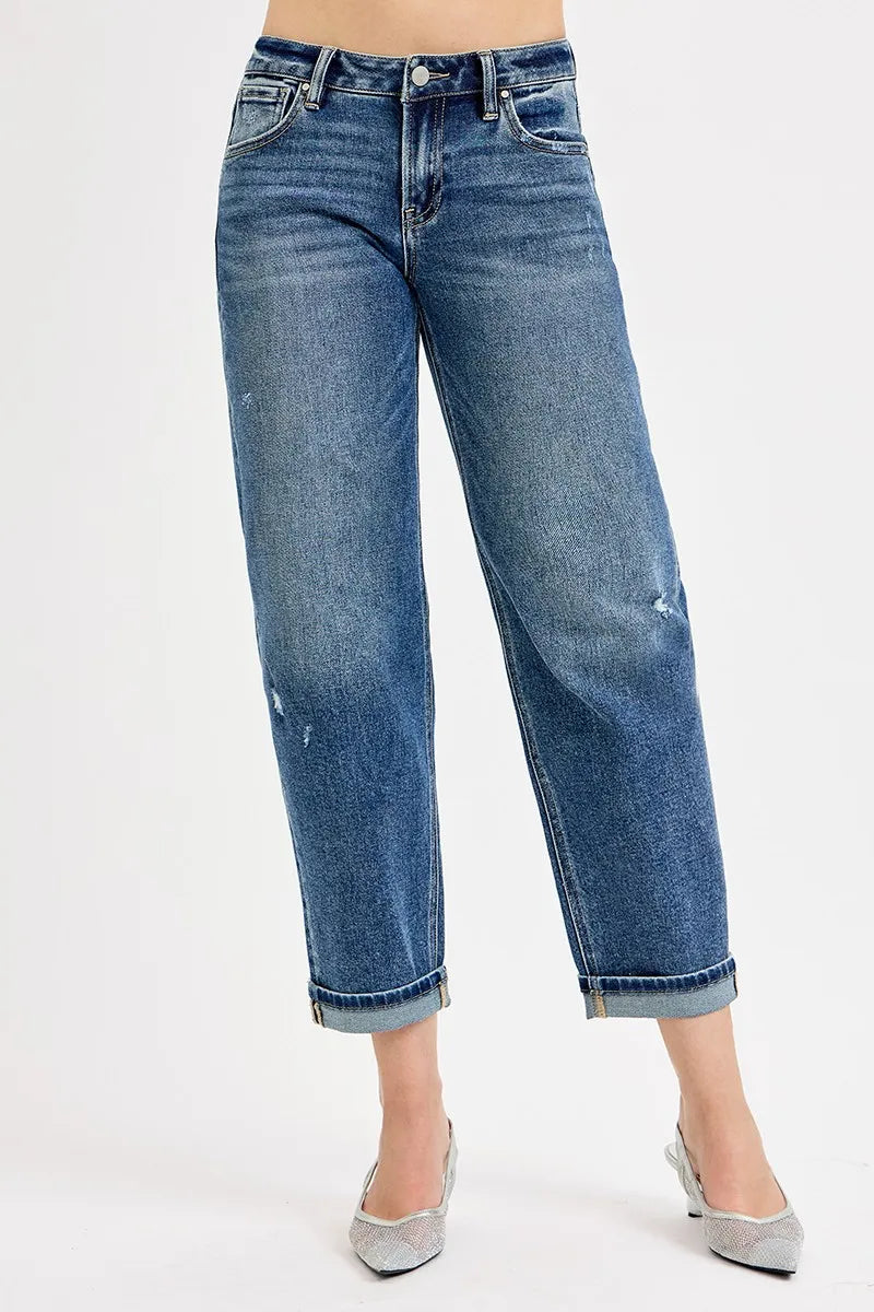 RISEN Full Size Low Rise Crop Boyfriend Jeans Plus Size - Premium Women / Jeans & Denim from Trendsi - Just $63.99! Shop now at Handbags Specialist Headquarter