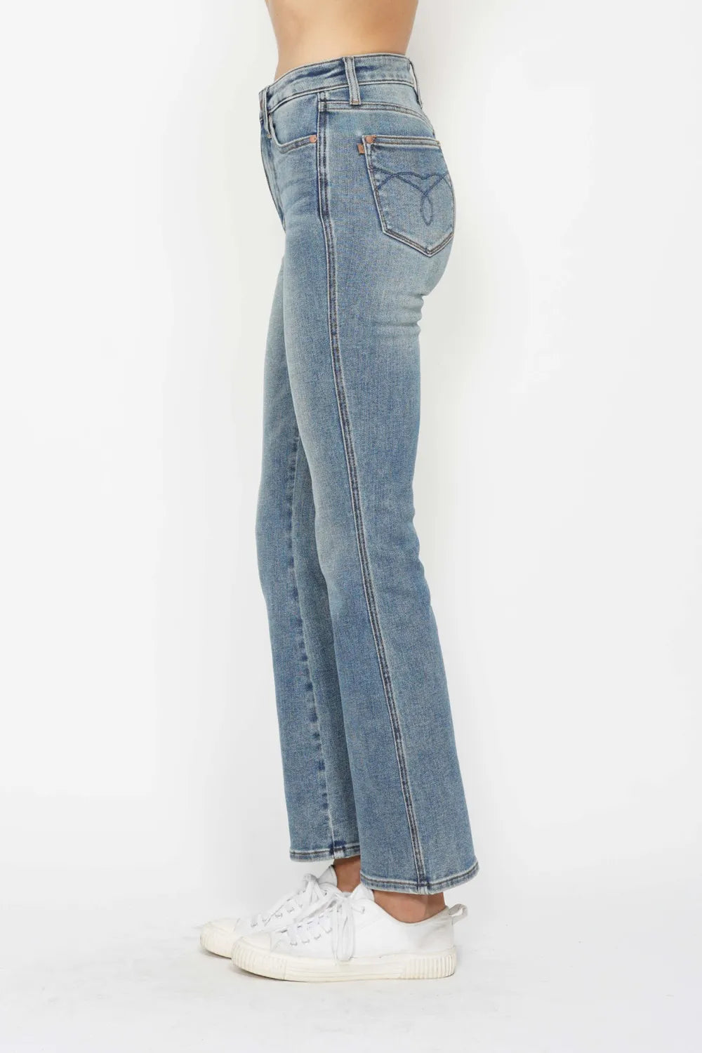 Judy Blue Full Size Tummy Control Back Embroidered Pocketed Bootcut Jeans Plus Size - Premium Women / Jeans & Denim from Trendsi - Just $57.99! Shop now at Handbags Specialist Headquarter