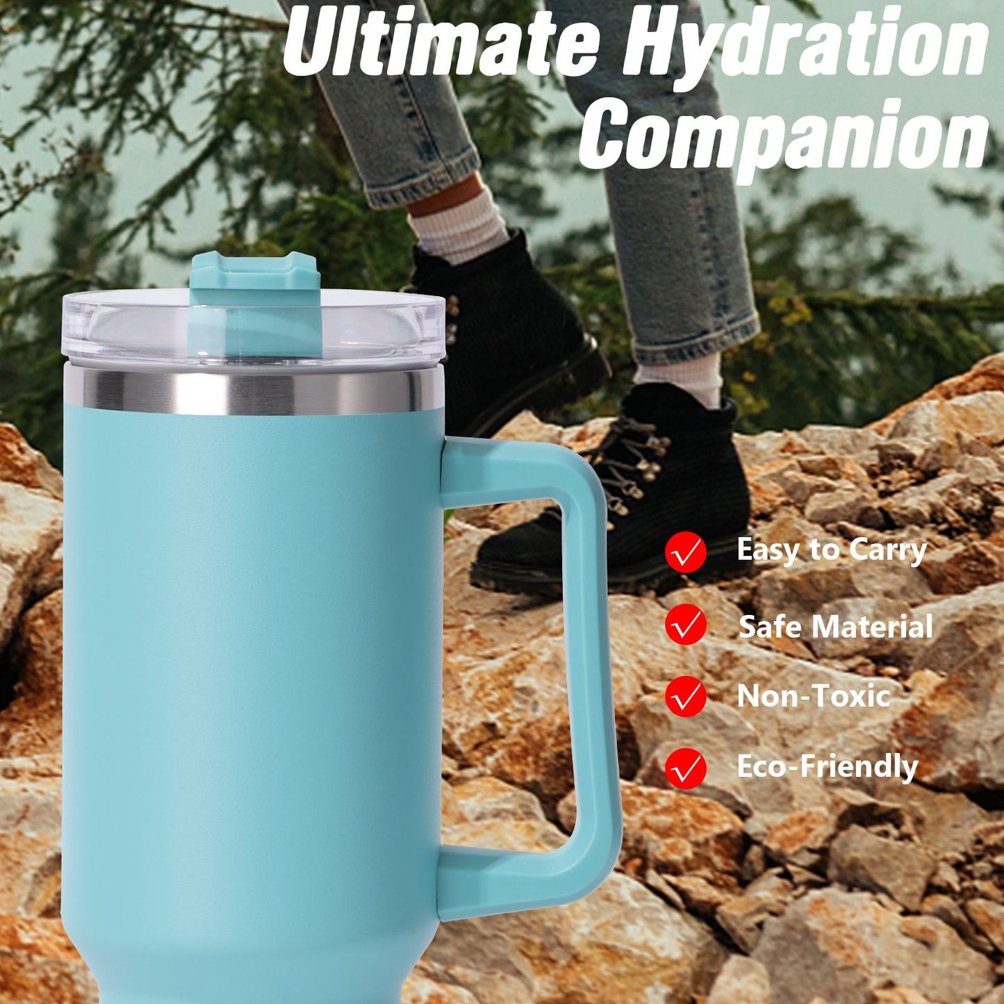 40oz large capacity tumbler, With Handle And Straw Lid, Insulated Reusable Stainless Steel Water Bottles Travel Mug Coffee Cup car cup water cup For Men Women Outdoor Camping Driving, gift - Premium Water Bottles from Doba - Just $31.60! Shop now at Handbags Specialist Headquarter