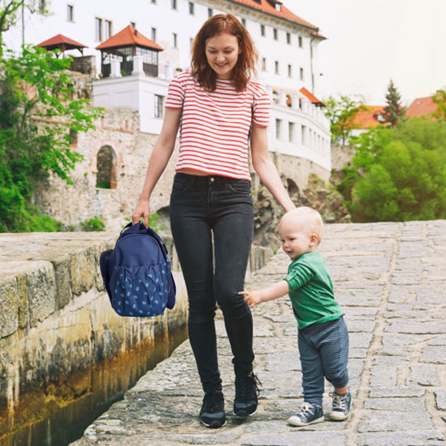 4Pcs Diaper Bag Tote Set Baby Napping Changing Bag Shoulder Mummy Bag with Diaper Changing Pad - Premium Diaper Bags Set from Doba - Just $79.65! Shop now at Handbags Specialist Headquarter