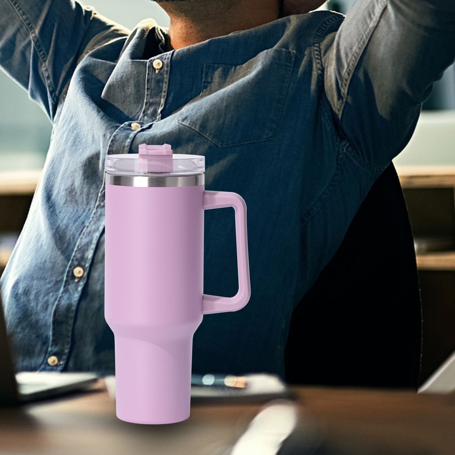 40oz large capacity tumbler, With Handle And Straw Lid, Insulated Reusable Stainless Steel Water Bottles Travel Mug Coffee Cup car cup water cup For Men Women Outdoor Camping Driving, gift - Premium Water Bottles from Doba - Just $31.60! Shop now at Handbags Specialist Headquarter