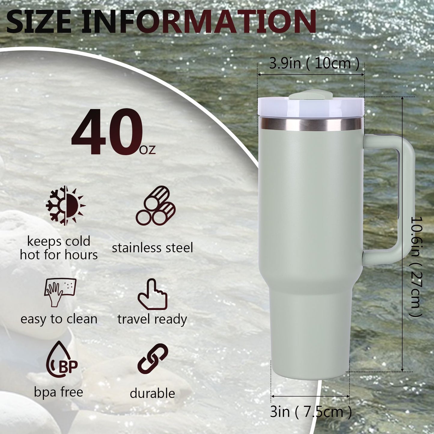 40oz V2 large capacity tumbler, With Handle And Straw Lid, Insulated Reusable Stainless Steel Water Bottles Travel Mug Coffee Cup car cup water cup For Men Women Outdoor Camping Driving, gift - Premium Water Bottles from Doba - Just $31.60! Shop now at Handbags Specialist Headquarter