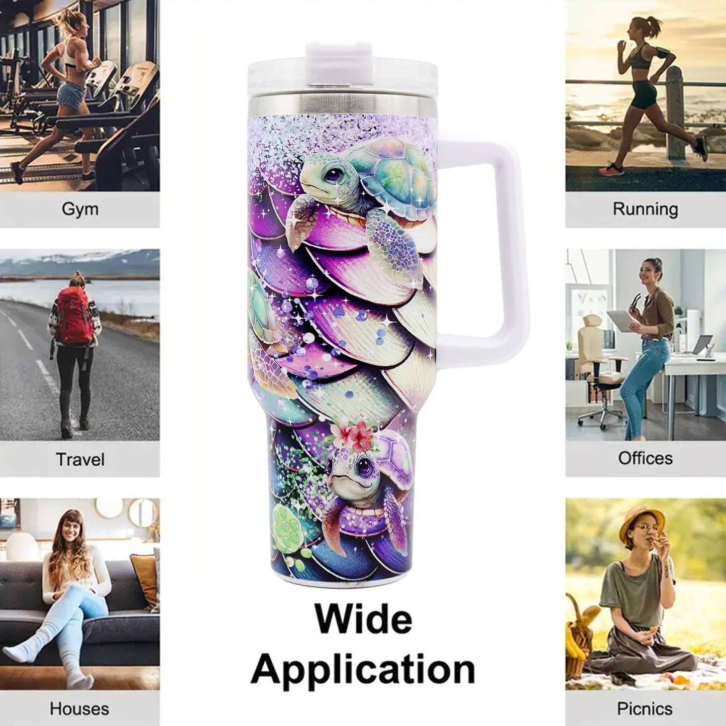 1pc 40oz Water Bottles,5D Little Turtle Series Tumbler,Large Capacity Stainless Steel Tumbler Insulation Cup With Lid And Straw For Women,Camping,Driving,skiing,Thermocoolers.Best Gift - Premium Water Bottles from Doba - Just $31.60! Shop now at Handbags Specialist Headquarter