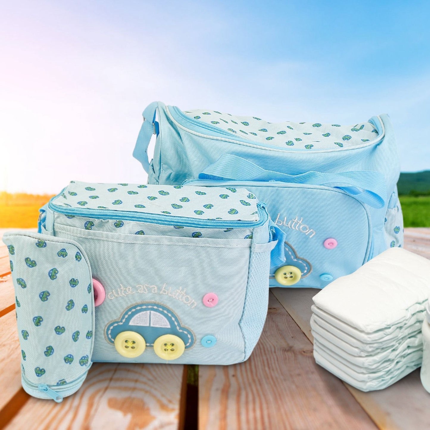 4Pcs Diaper Bag Tote Set Baby Napping Changing Bag Shoulder Mummy Bag - Premium Diaper Bags Set from Doba - Just $63.60! Shop now at Handbags Specialist Headquarter