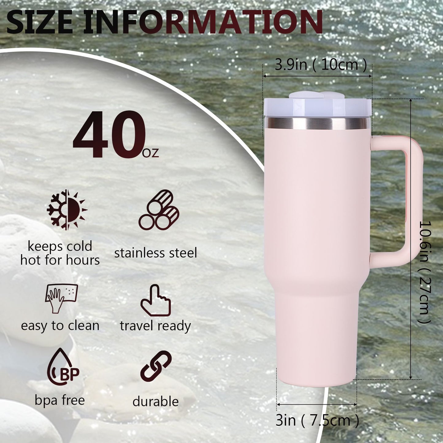 40oz V2 large capacity tumbler, With Handle And Straw Lid, Insulated Reusable Stainless Steel Water Bottles Travel Mug Coffee Cup car cup water cup For Men Women Outdoor Camping Driving, gift - Premium Water Bottles from Doba - Just $31.60! Shop now at Handbags Specialist Headquarter