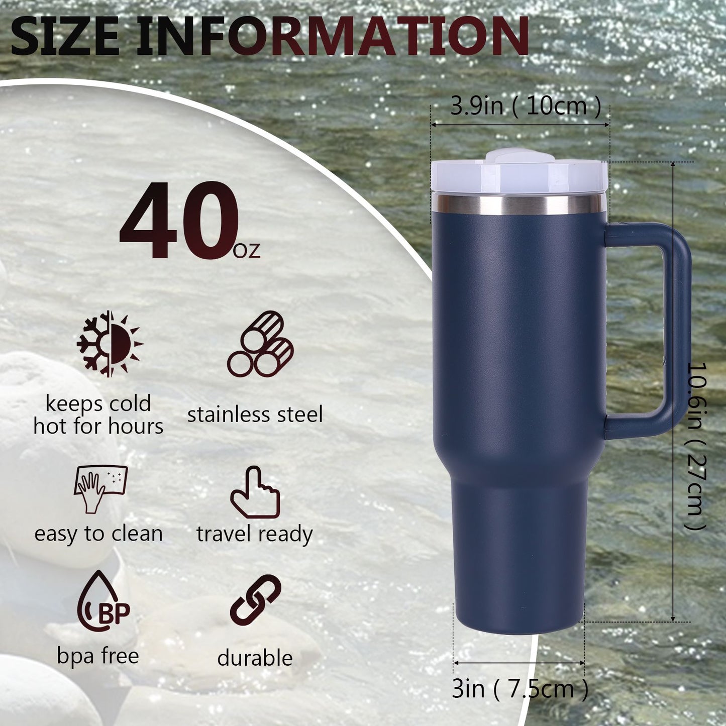 40oz V2 large capacity tumbler, With Handle And Straw Lid, Insulated Reusable Stainless Steel Water Bottles Travel Mug Coffee Cup car cup water cup For Men Women Outdoor Camping Driving, gift - Premium Water Bottles from Doba - Just $31.60! Shop now at Handbags Specialist Headquarter