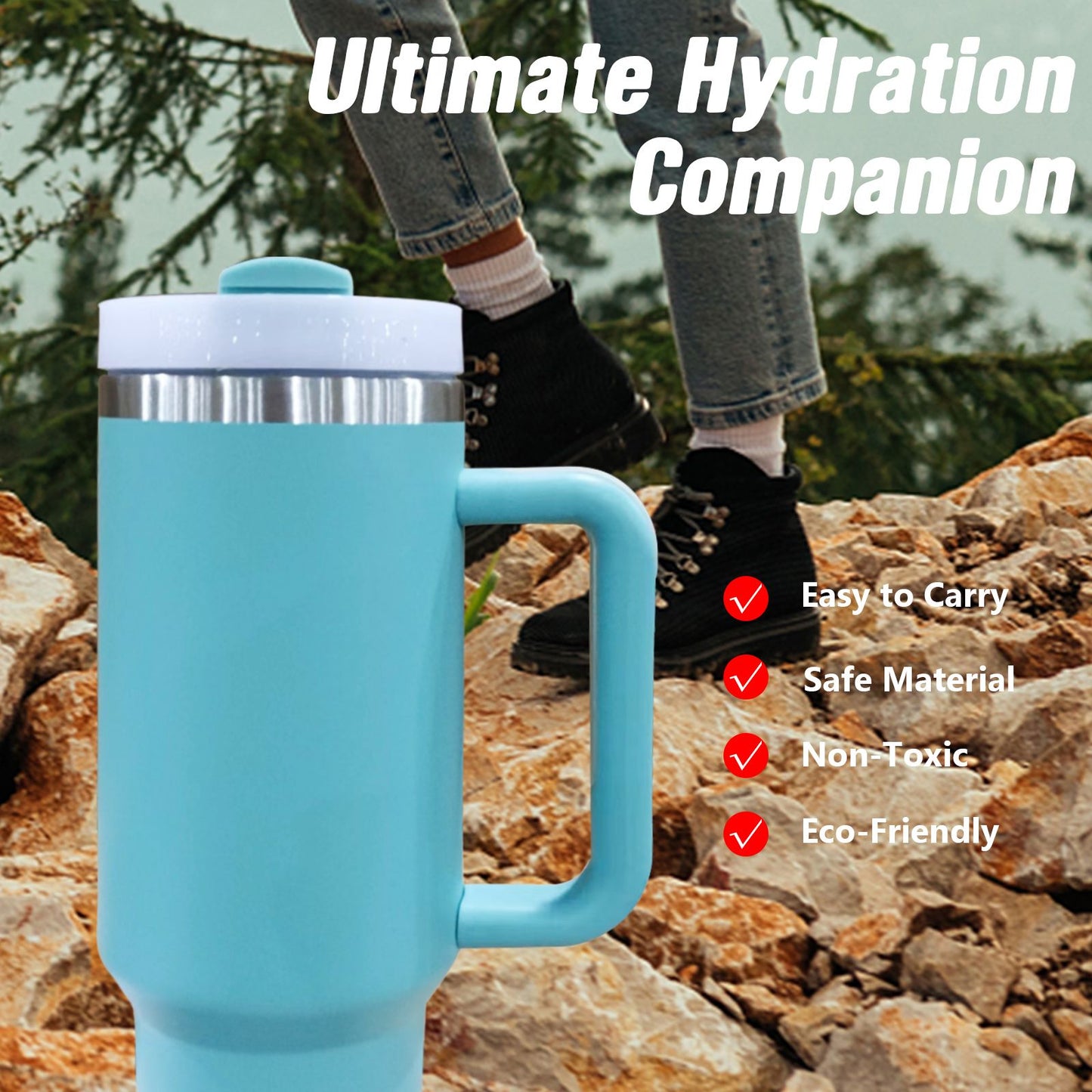 40oz V2 large capacity tumbler, With Handle And Straw Lid, Insulated Reusable Stainless Steel Water Bottles Travel Mug Coffee Cup car cup water cup For Men Women Outdoor Camping Driving, gift - Premium Water Bottles from Doba - Just $31.60! Shop now at Handbags Specialist Headquarter