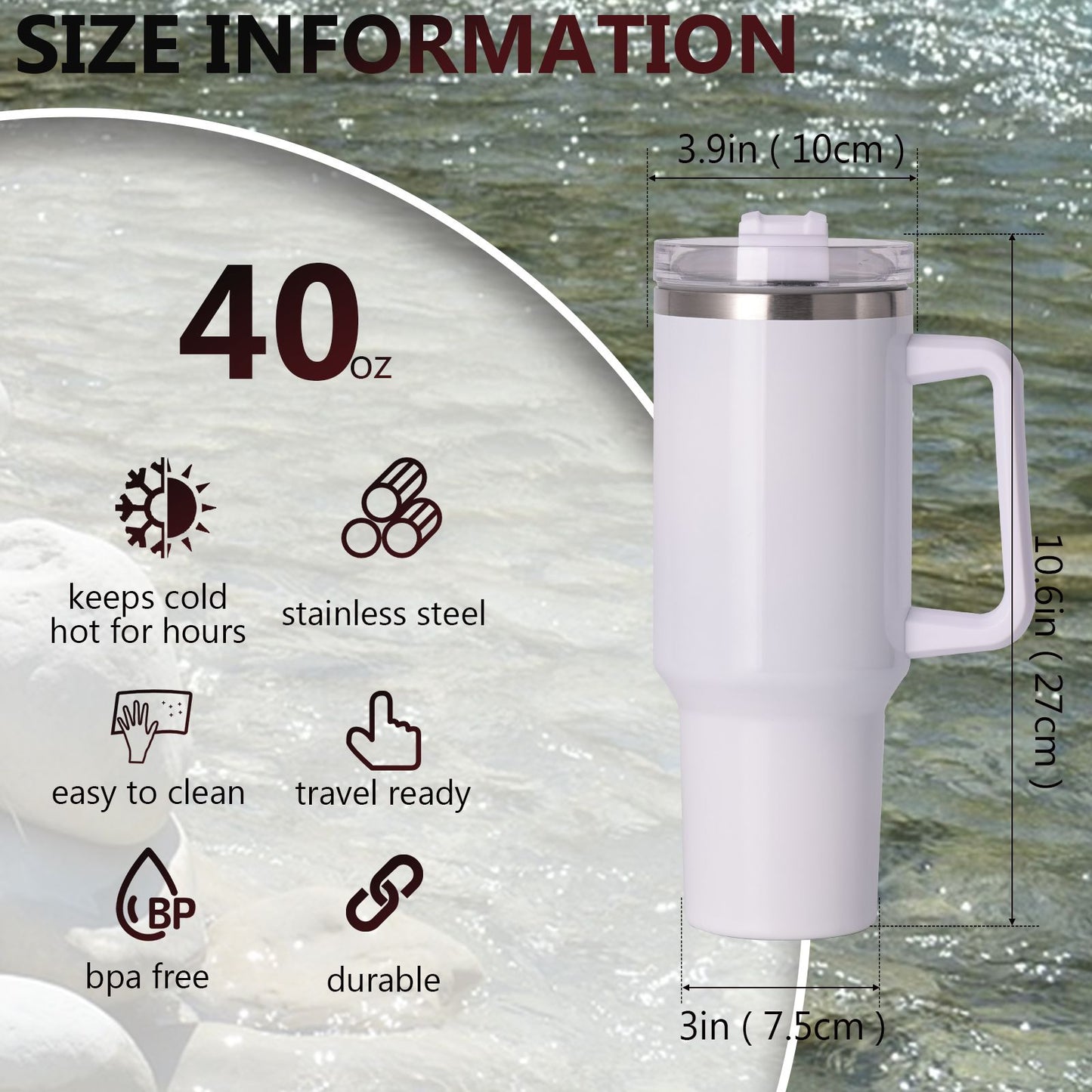 40oz large capacity tumbler With Handle And Straw Lid, Insulated Reusable Stainless Steel Water Bottles Travel Mug Coffee Cup car cup water cup For Men Women Outdoor Camping Driving, gift - Premium Water Bottles from Doba - Just $31.60! Shop now at Handbags Specialist Headquarter