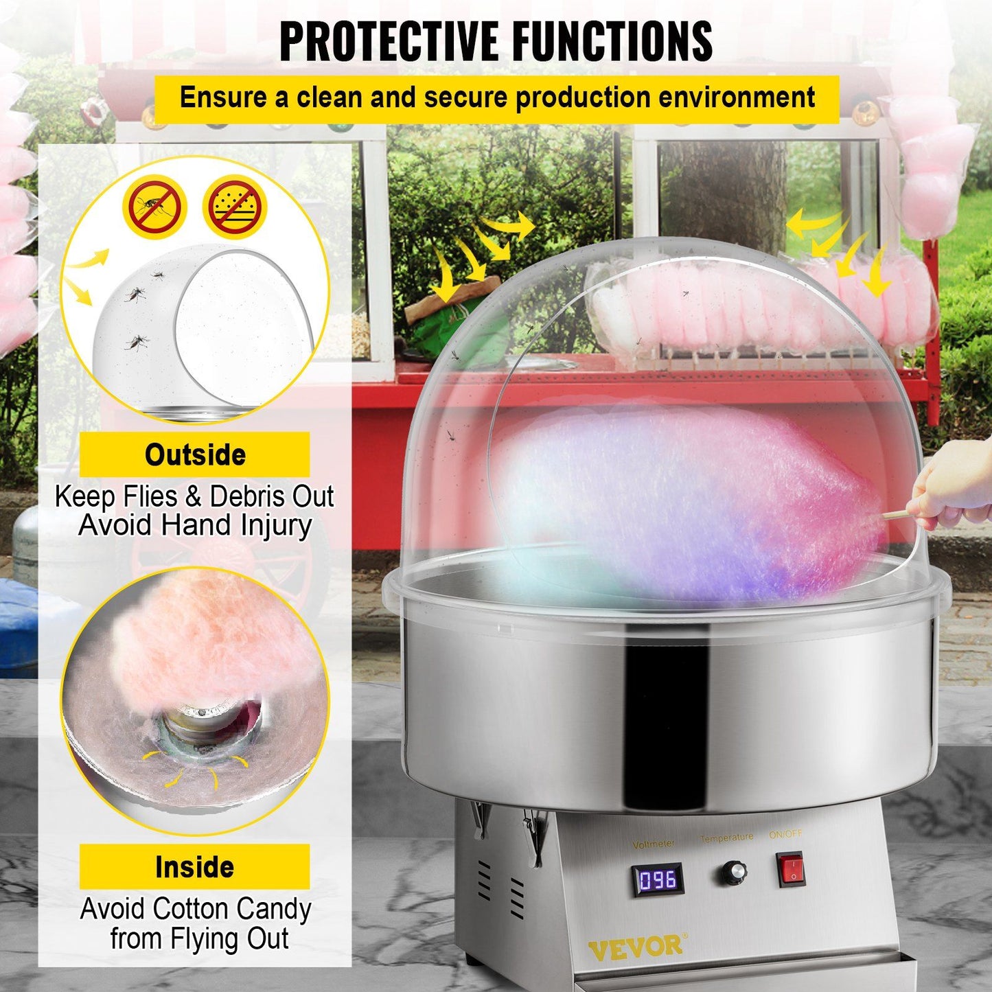 VEVOR Candy Machine Bubble Shield 20.5 Inch Clear Plastic Cotton Candy Cover for Commercial Candy Maker Machine - Premium Decor from Doba - Just $154.35! Shop now at Handbags Specialist Headquarter
