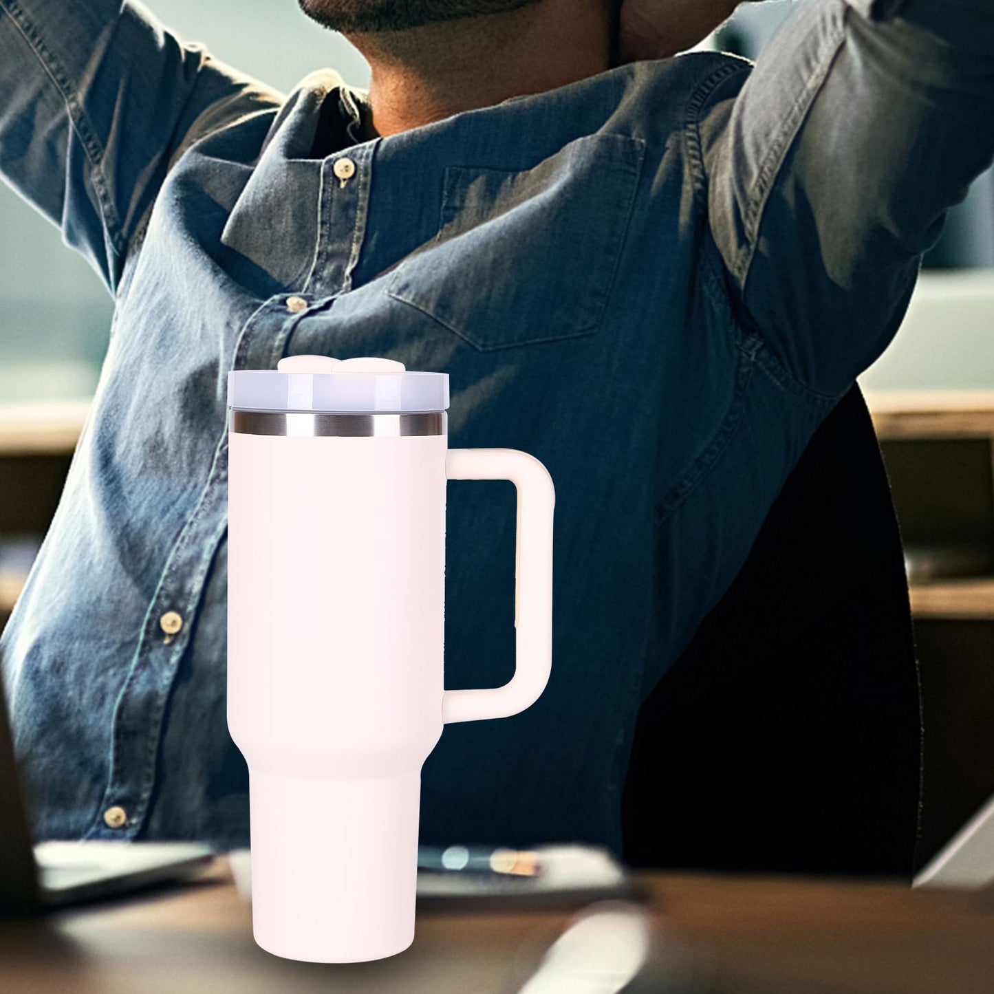 40oz V2 large capacity tumbler, With Handle And Straw Lid, Insulated Reusable Stainless Steel Water Bottles Travel Mug Coffee Cup car cup water cup For Men Women Outdoor Camping Driving, gift - Premium Water Bottles from Doba - Just $31.60! Shop now at Handbags Specialist Headquarter