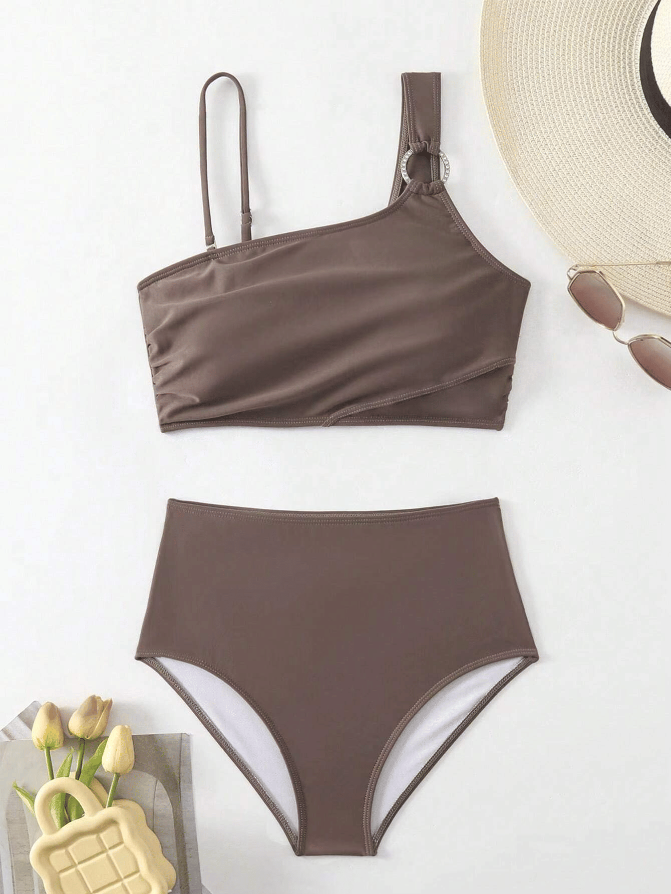 Women's minimalist asymmetrical split style quick drying bikini swimsuit - Premium Swimsuit Set from Doba - Just $28.58! Shop now at Handbags Specialist Headquarter