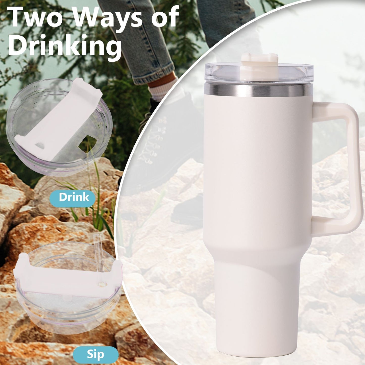 40oz large capacity tumbler, With Handle And Straw Lid, Insulated Reusable Stainless Steel Water Bottles Travel Mug Coffee Cup car cup water cup For Men Women Outdoor Camping Driving, gift - Premium Water Bottles from Doba - Just $31.60! Shop now at Handbags Specialist Headquarter