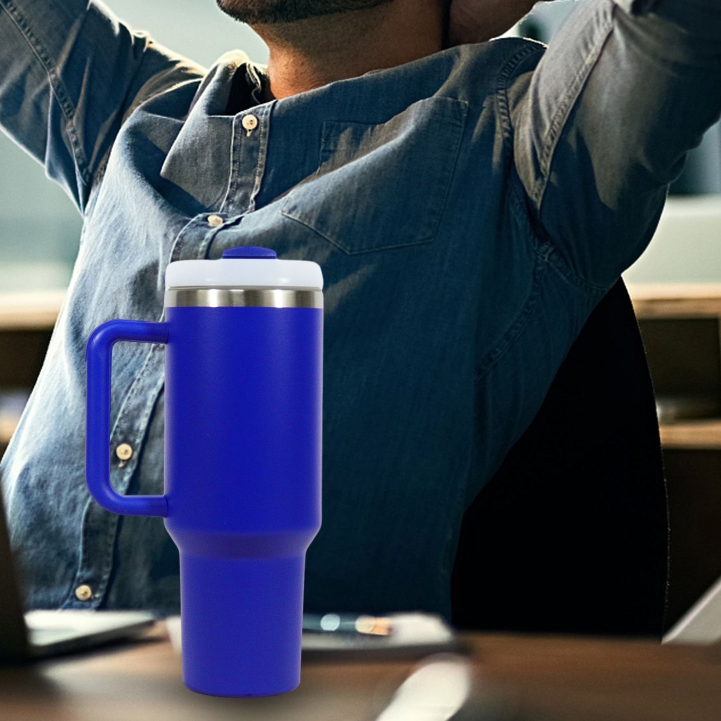 40oz V2 large capacity tumbler, With Handle And Straw Lid, Insulated Reusable Stainless Steel Water Bottles Travel Mug Coffee Cup car cup water cup For Men Women Outdoor Camping Driving, gift - Premium Water Bottles from Doba - Just $31.60! Shop now at Handbags Specialist Headquarter